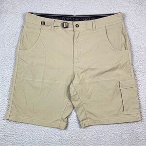 Prana Stretch Zion Shorts Men's Size 36 Belted Outdoor Cargo Hiking Nylon EUC